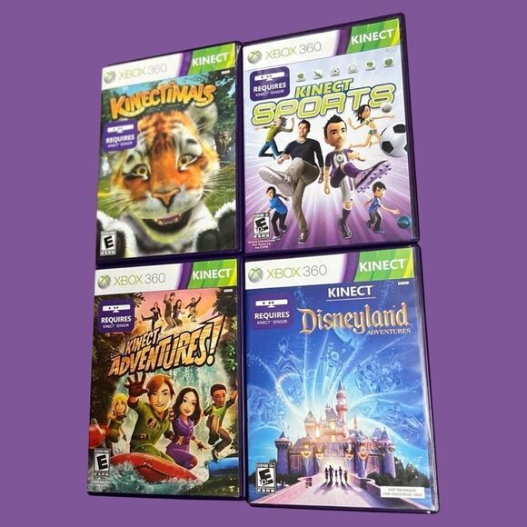4 Xbox 360 Kinect Adventures Kinectimals Kinect Sports & Disneyland Games - Picture 1 of 7